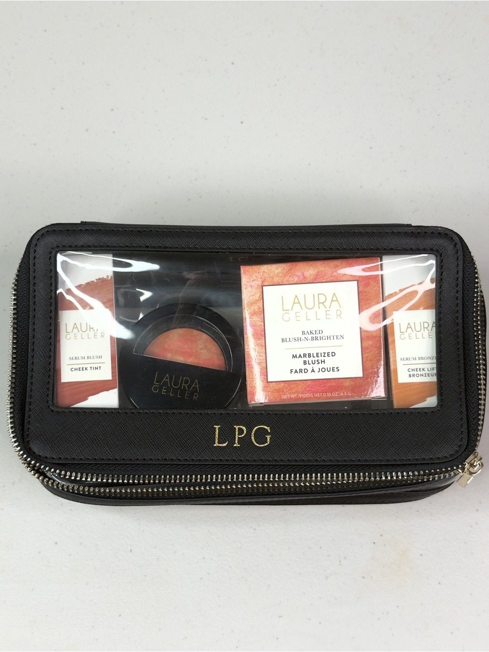 Laura Geller Blush & Bronzer Makeup Set w/ LPG Clear Cosmetic Bag NWT - Picture 4 of 8